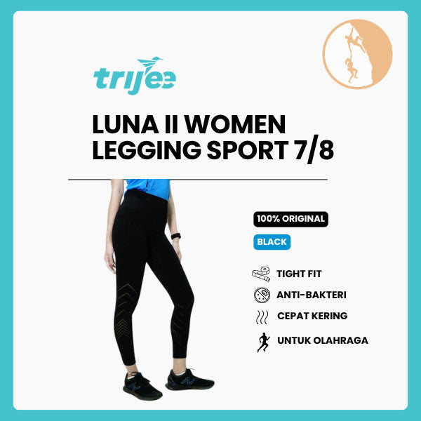 Celana Legging Olahraga Wanita - Trijee Luna II Women Legging Sport 7/8 (Black)