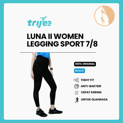 Celana Legging Olahraga Wanita - Trijee Luna II Women Legging Sport 7/8 (Black)