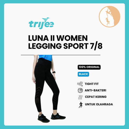 Celana Legging Olahraga Wanita - Trijee Luna II Women Legging Sport 7/8 (Black)
