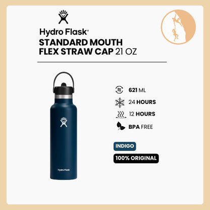 Hydro Flask Standard Flex Straw Cap 21 oz-INDIGO