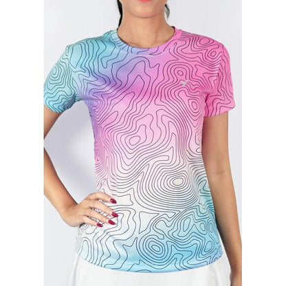 Kaos Olahraga Dry Fit Wanita - Trijee Madalena II / Women Short Sleeve (White Contour)