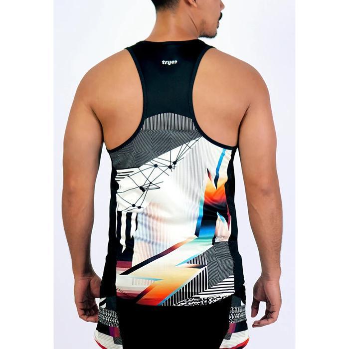 Kaos Tank Top Lari/Olahraga Pria - Trijee DG Racerback Men (Duochrome Glitch)