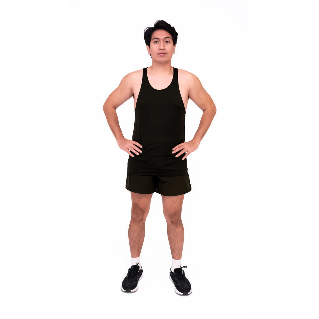 Kaos Tank Top Lari Pria - Trijee  Men's ES Racerback M (Black)