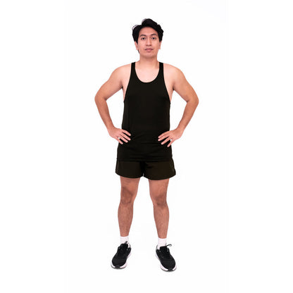 Kaos Tank Top Lari Pria - Trijee  Men's ES Racerback M (Black)