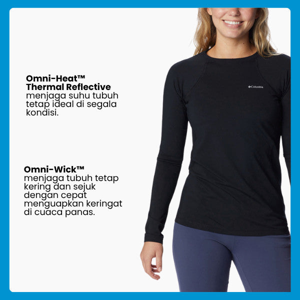 Kaos Dalam Wanita Lengan Panjang Thermal - Columbia Women's Midweight Stretch Long Sleeve Top Base Layer