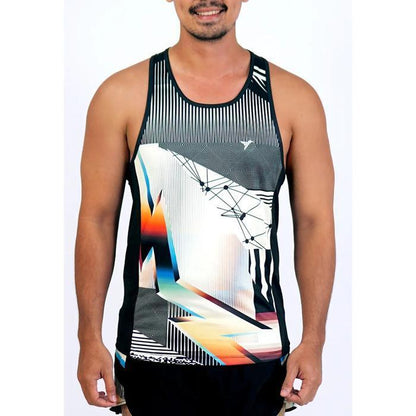 Kaos Tank Top Lari/Olahraga Pria - Trijee DG Racerback Men (Duochrome Glitch)