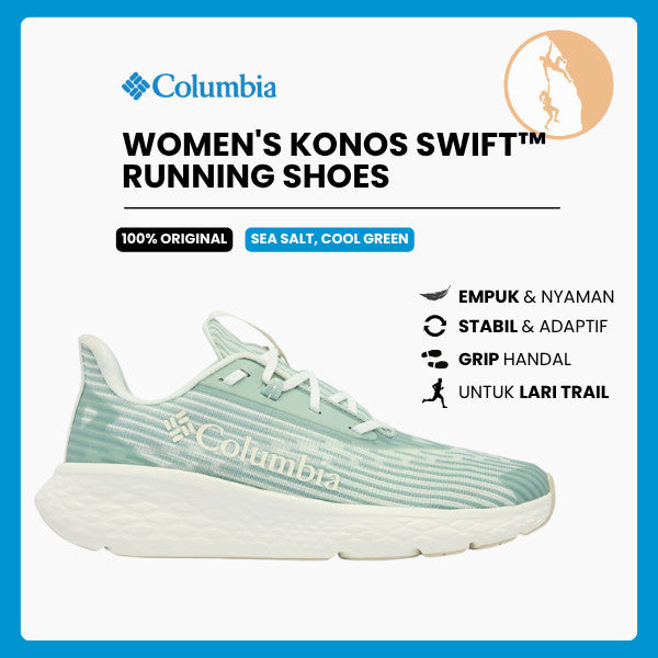 Sepatu Lari Wanita  - Columbia Women's Konos Swift Running Shoes - Sea Salt/Cool Green