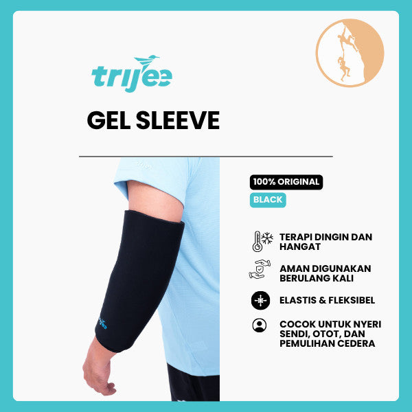 Kompresi Gel Terapi Olahraga -  Trijee Gel Sleeve (Black)