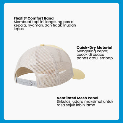 Snapback Cap Columbia Mesh Classic (Sand Dune/Dark Stone) - Flexfit Outdoor Hat / Unisex