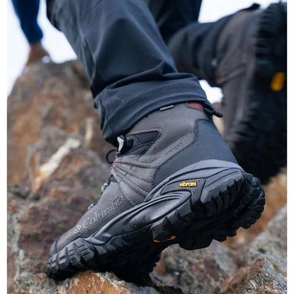 Sepatu Hiking Boots Pria - Columbia Men's GeoTerra™ OutDry™ Leather Hiking Boot - Black/Spice