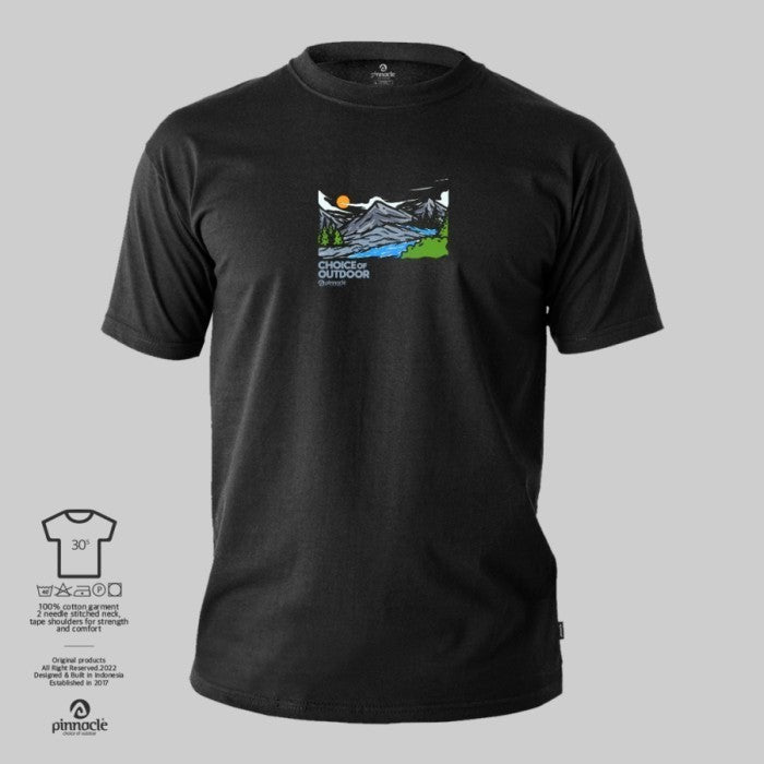 Pinnacle T-Shirt Blue River - Black