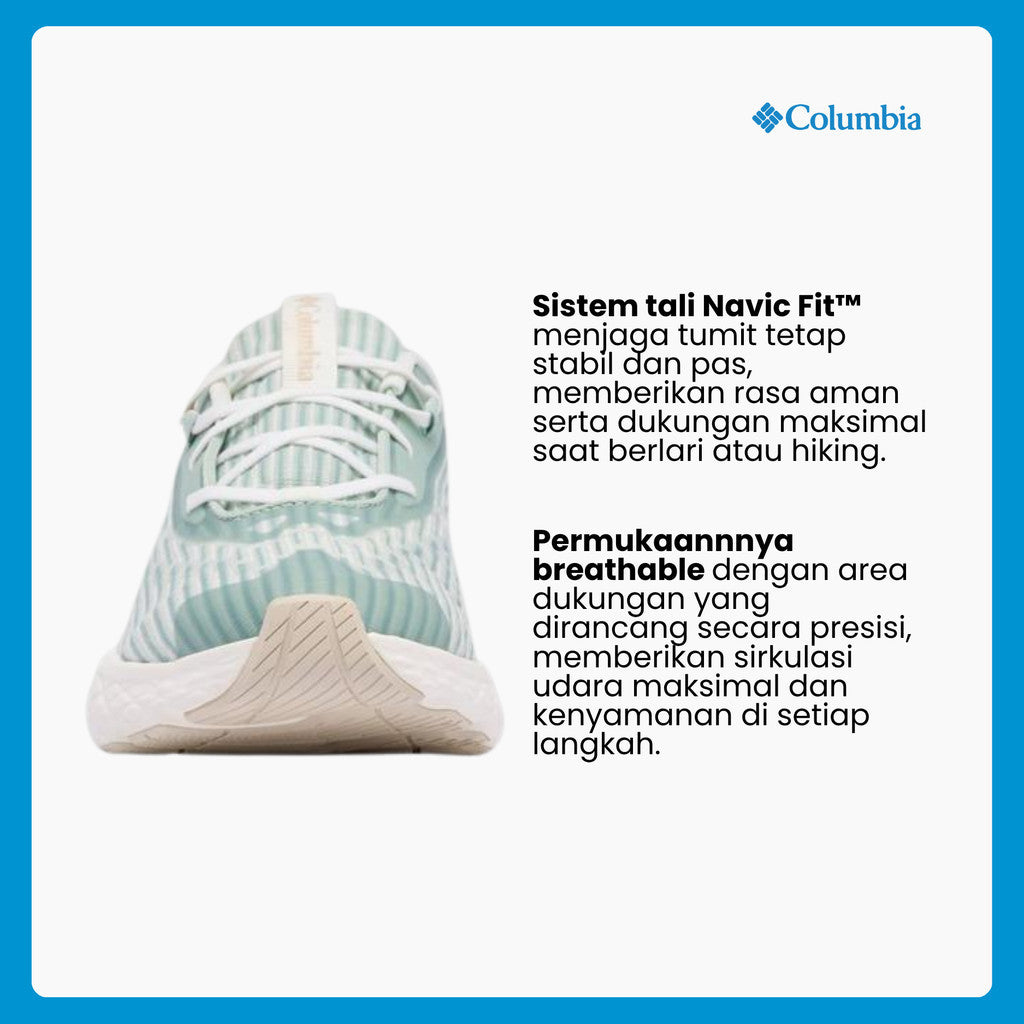 Sepatu Lari Wanita  - Columbia Women's Konos Swift Running Shoes - Sea Salt/Cool Green