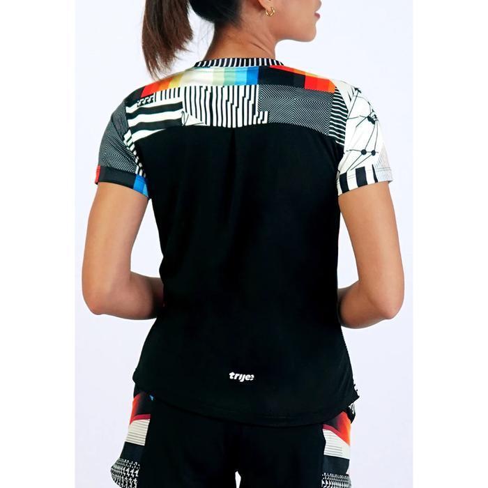 Kaos Olahraga Wanita - Trijee DG Jersey Women Short Sleeve (Duochrome Glitch)