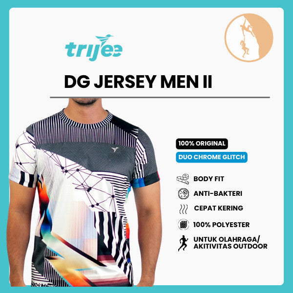 Kaos Olahraga Pria - Trijee DG Jersey Men Short Sleeve (Duochrome Glitch)