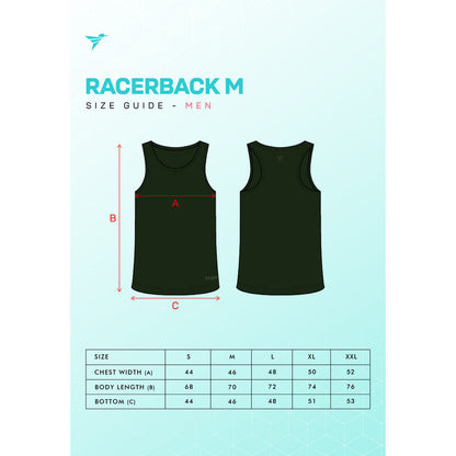 Kaos Tank Top Lari Pria - Trijee  Men's ES Racerback M (Black)