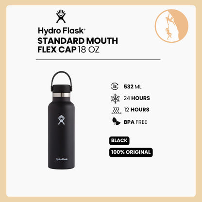 Hydro Flask Standard Mouth Flex Cap 18oz/532 ml - BLACK