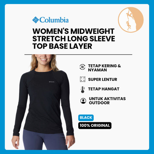 Kaos Dalam Wanita Lengan Panjang Thermal - Columbia Women's Midweight Stretch Long Sleeve Top Base Layer