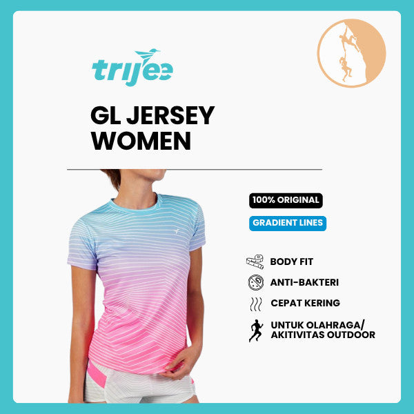 Kaos Olahraga Wanita - Trijee GL Jersey Women (Gradient Lines)