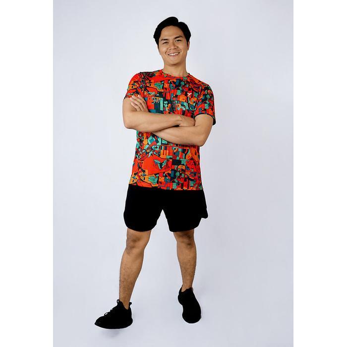 Kaos Olahraga Pria - Trijee Numa Men Jersey Short Sleeve (Turqoise Orange)