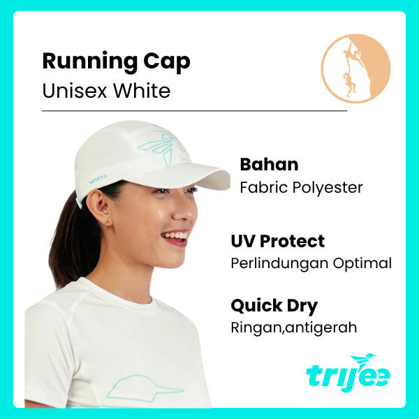 Trijee Es Running Cap / Topi Lari Unisex - White