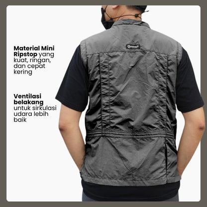 Pinnacle Day Vest Dark Grey – Rompi Kasual & Outdoor Yang Ringan & Multi Saku
