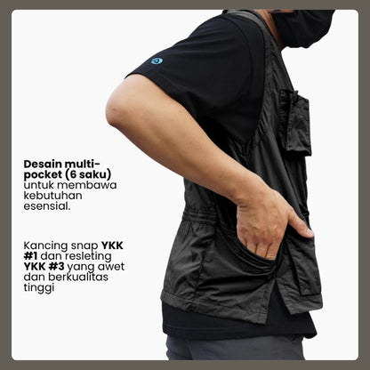 Pinnacle Day Vest Black – Rompi Kasual & Outdoor Yang Ringan & Multi Saku