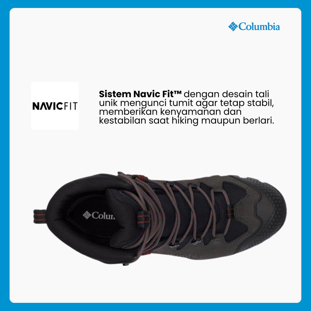 Sepatu Hiking Boots Pria - Columbia Men's GeoTerra™ OutDry™ Leather Hiking Boot - Black/Spice