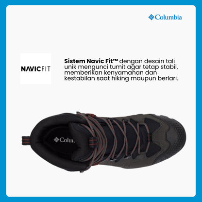 Sepatu Hiking Boots Pria - Columbia Men's GeoTerra™ OutDry™ Leather Hiking Boot - Black/Spice
