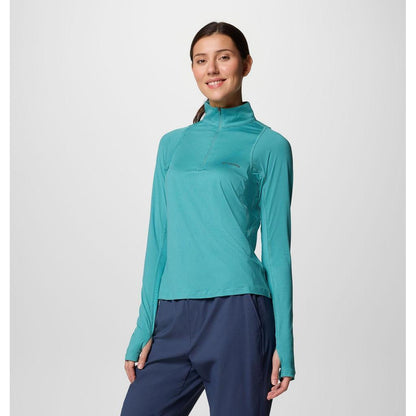 Columbia Women's Weekend Ascent™ Half Zip Shirt (Teal) – Baju Hiking & Outdoor Wanita