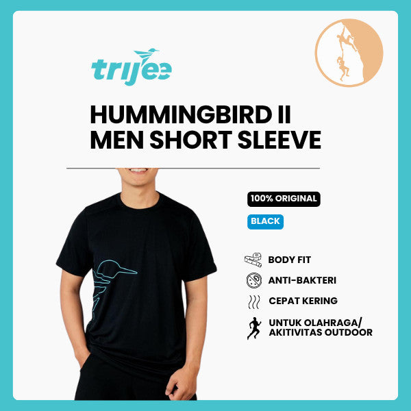 Kaos Olahraga Pria - Trijee Hummingbird II Men Short Sleeve (Black)
