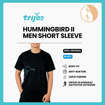Kaos Olahraga Pria - Trijee Hummingbird II Men Short Sleeve (Black)