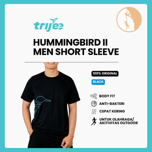 Kaos Olahraga Pria - Trijee Hummingbird II Men Short Sleeve (Black)