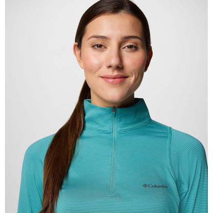Columbia Women's Weekend Ascent™ Half Zip Shirt (Teal) – Baju Hiking & Outdoor Wanita