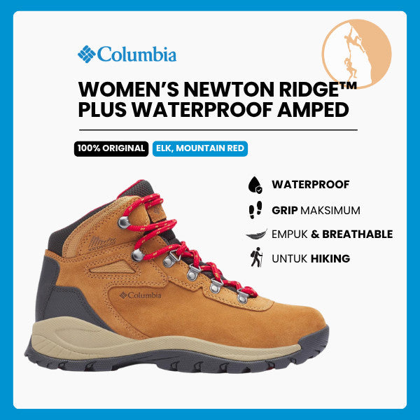 Sepatu Hiking Wanita - Women’s Newton Ridge™ Plus Waterproof Amped Hiking Boot (Elk, Mountain Red)