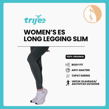 Celana Legging Olahraga Wanita - Trijee ES Long Legging Slim (Army Green)
