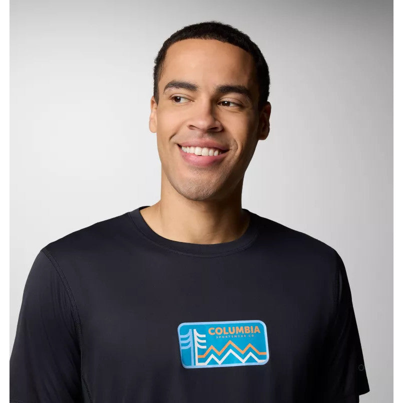 Kaos Olahraga Pria - Columbia Zero Rules™ Light SS Graphic Crew (Black, A Cooled)