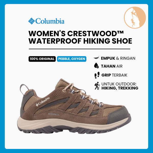 Sepatu Gunung/Hiking Wanita - Columbia Women's Crestwood™ Waterproof - Pebble/Oxygen