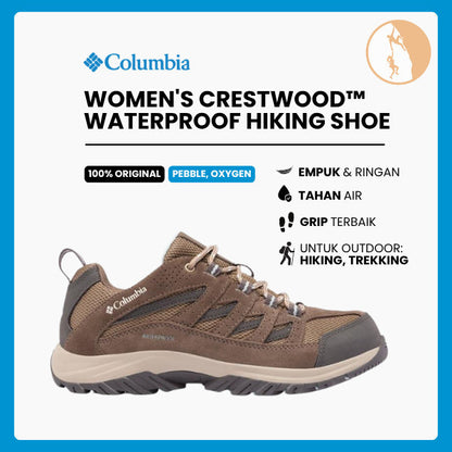 Sepatu Gunung/Hiking Wanita - Columbia Women's Crestwood™ Waterproof - Pebble/Oxygen