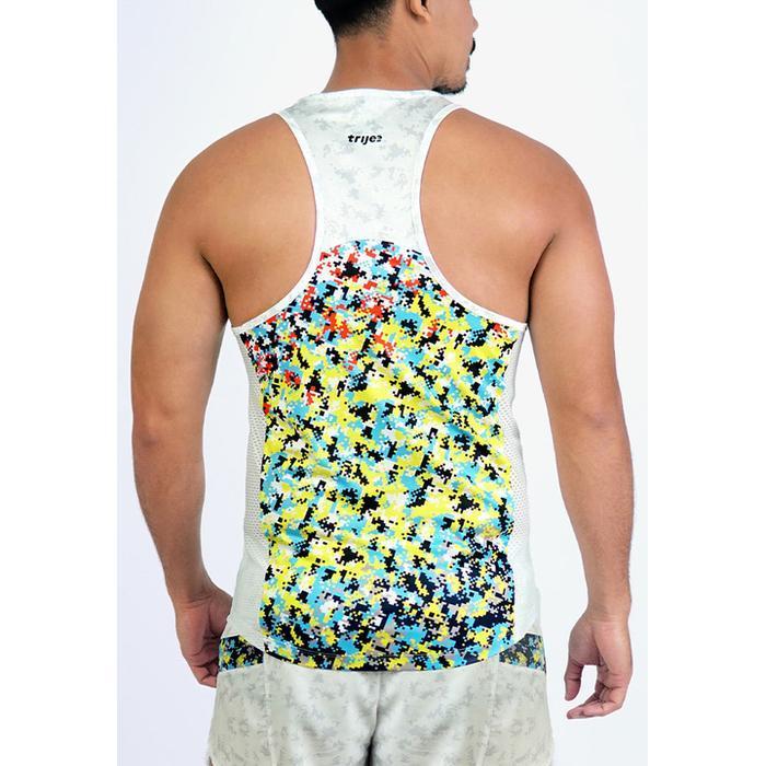 Kaos Singlet/Tank Top Lari Pria - Trijee MD Racerback Men (Multi Dots)