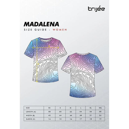 Kaos Olahraga Dry Fit Wanita - Trijee Madalena II / Women Short Sleeve (White Contour)