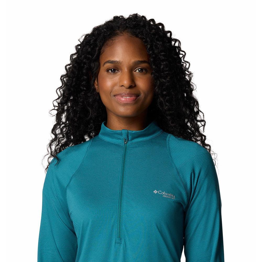 Atasan Olahraga Wanita - Columbia Women's Endless Trail Half Zip Mesh Long Sleeve Shirt