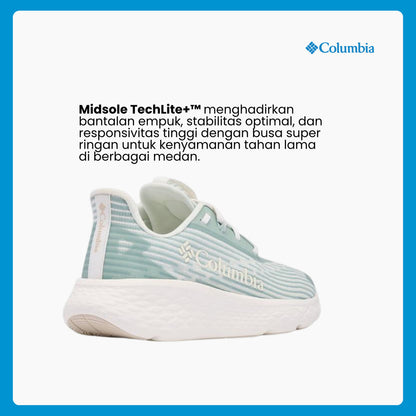 Sepatu Lari Wanita  - Columbia Women's Konos Swift Running Shoes - Sea Salt/Cool Green
