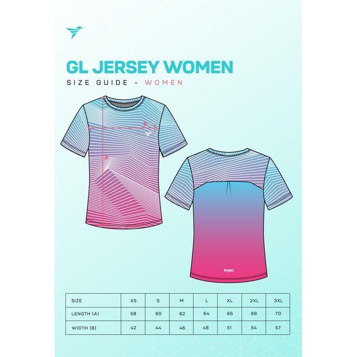 Kaos Olahraga Wanita - Trijee GL Jersey Women (Gradient Lines)