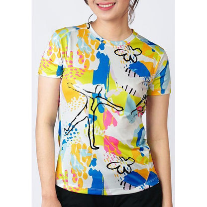 Kaos Olahraga Wanita - Trijee Norinda Women Short Sleeve (White Lime)