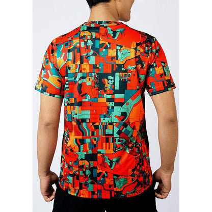 Kaos Olahraga Pria - Trijee Numa Men Jersey Short Sleeve (Turqoise Orange)