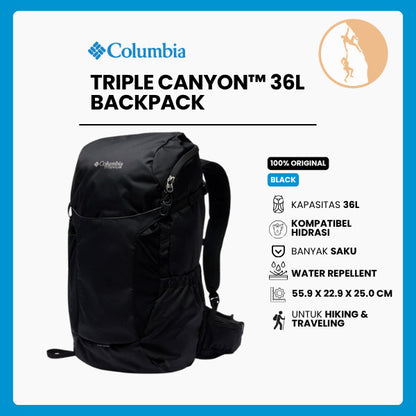 Tas Ransel Gunung Unisex - Columbia Triple Canyon 36L Backpack (Black)