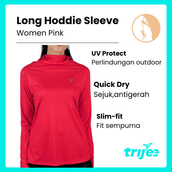 Trijee Hoddie Long Sleeve Pink Women Hoddie