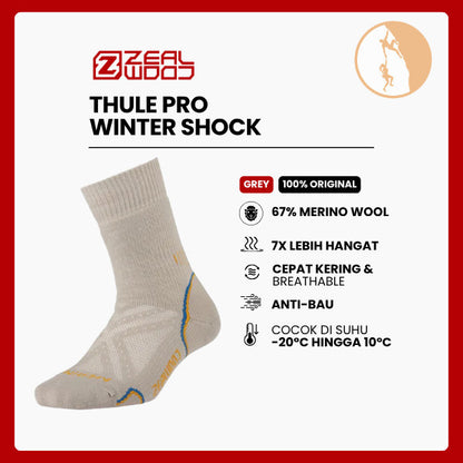 Kaos Kaki Outdoor Merino Wool Crew - Zealwood Thule Pro Winter Shock (Light Khaki)