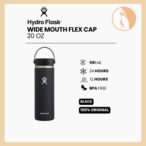 Hydro Flask 20Oz Wide Mouth Flex Cap Black