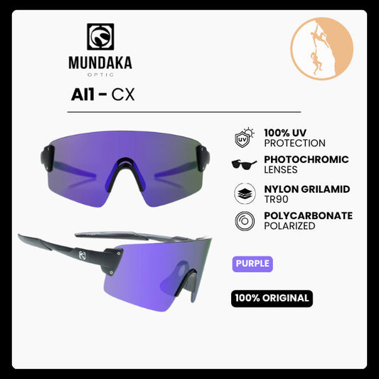 Mundaka Optic AI1 (Purple / CX Full Revo) - Eyewear/Sunglasses/Kacamata Sport
